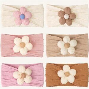 Baby Girl Headbands Flower Bows Soft Nylon Hairbands Newborn Infant Toddler